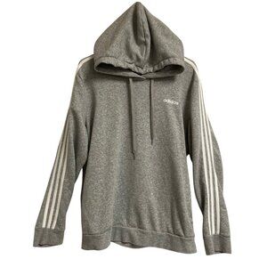 Men's / Women's ADIDAS Striped Sleeve Hooded Sweatshirt Hoodie GRAY Size XL